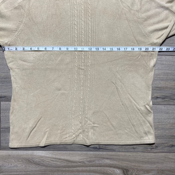 Karen Scott Womens Cable Knit Long Sleeve Panel Sweater Size Large Taupe‎ - Picture 2 of 10